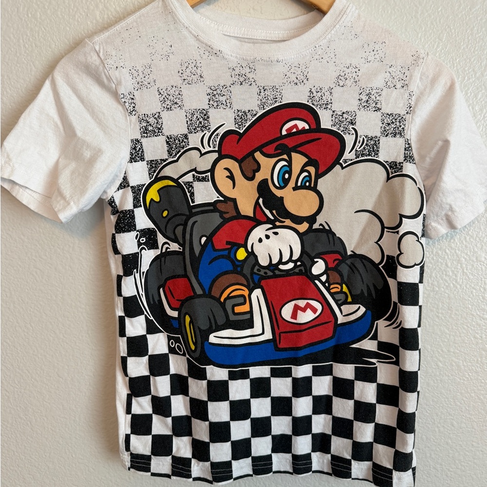 Nintendo Kids T-Shirt with Mario Kart Design - White and Black